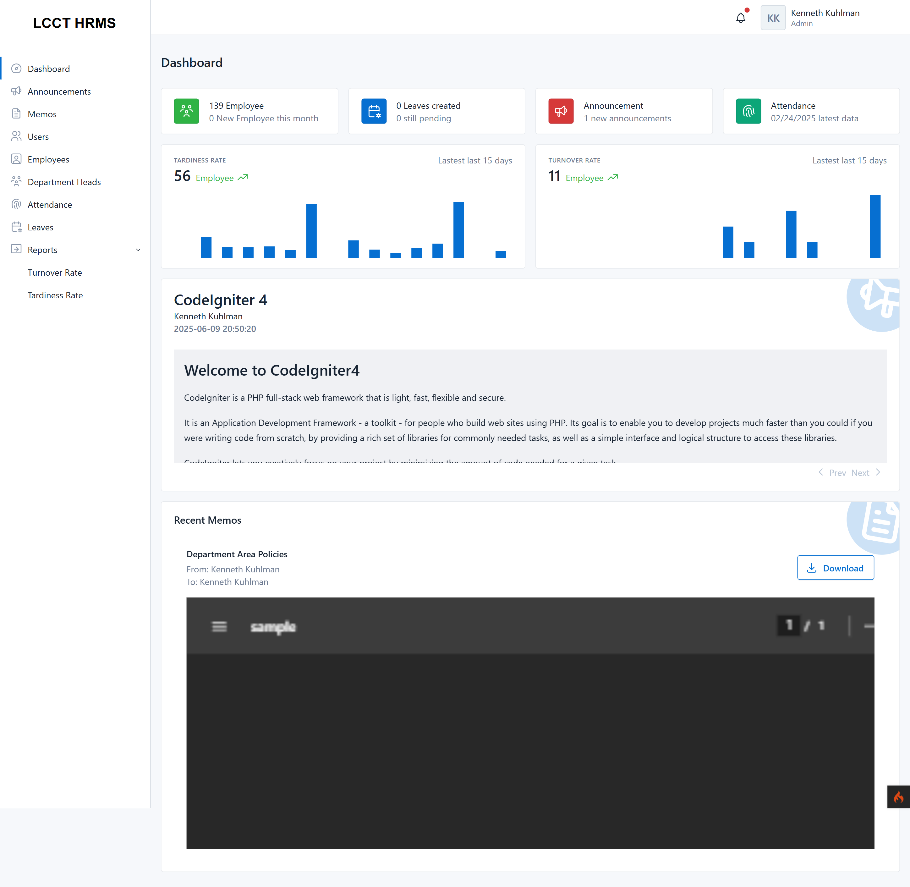 HRMS Dashboard